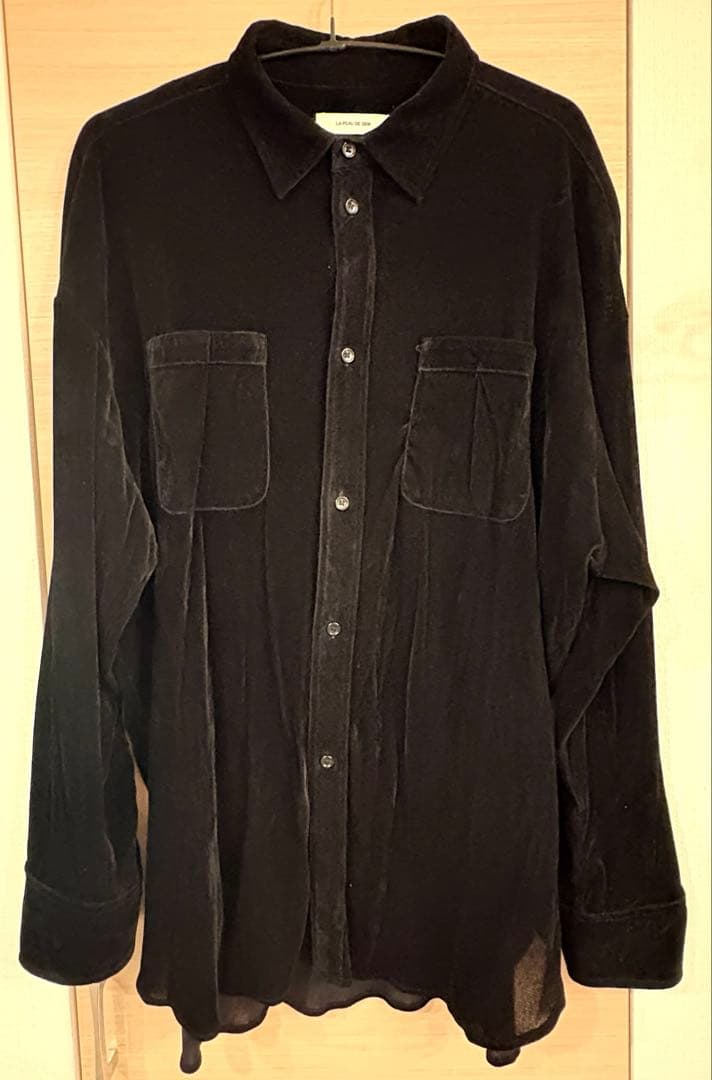 最終値下げしました！ラポドゥジェム　ベロアシャツ　ブラック