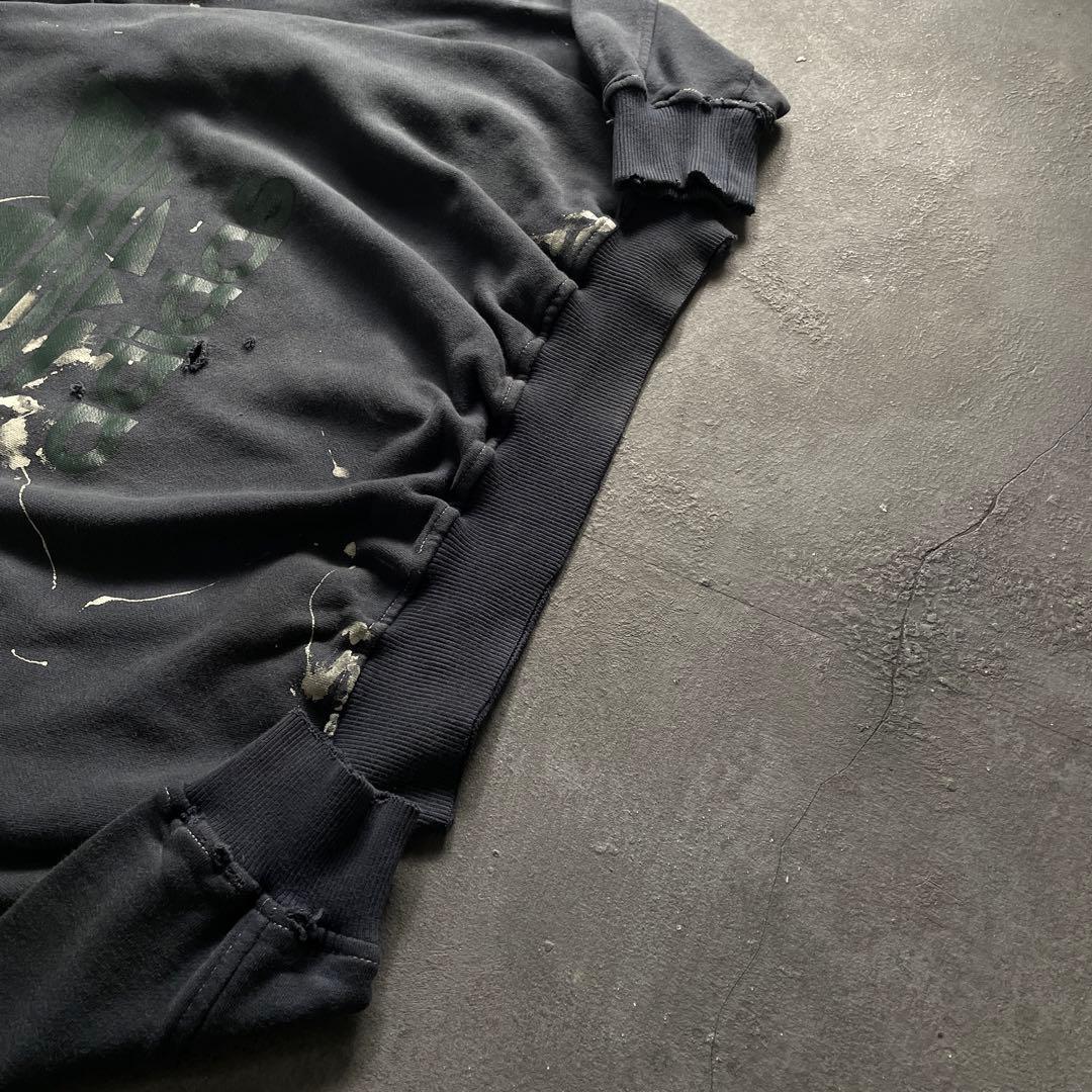 90's 銀タグ“adidas”後染“短丈”grange boro sweat