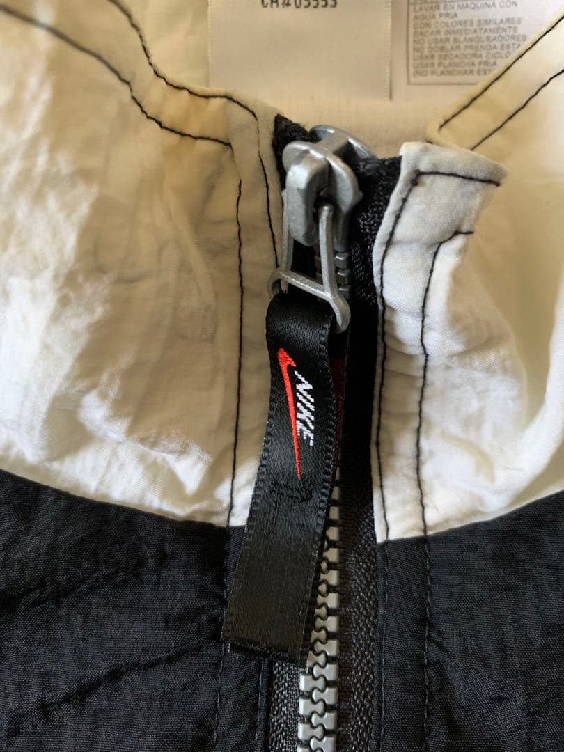 90s L nike vtg ビッグスウォッシュ ナイロンジャケット ブラック