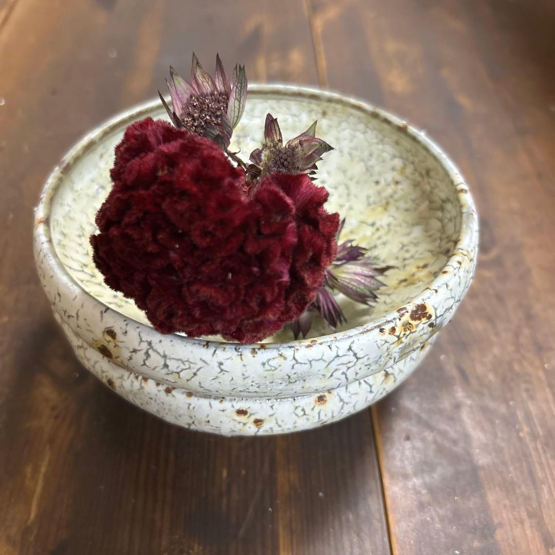 作家　陶芸作家　4.5寸鉢　２つ　ビードロ粉引き