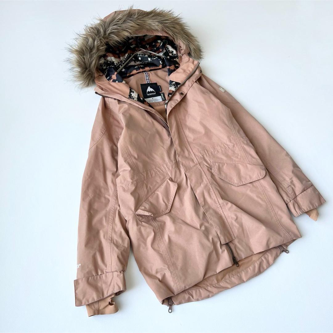 4921【美品】バートン　ジャケット ファー付き ゴアテックス ピンクベージュ