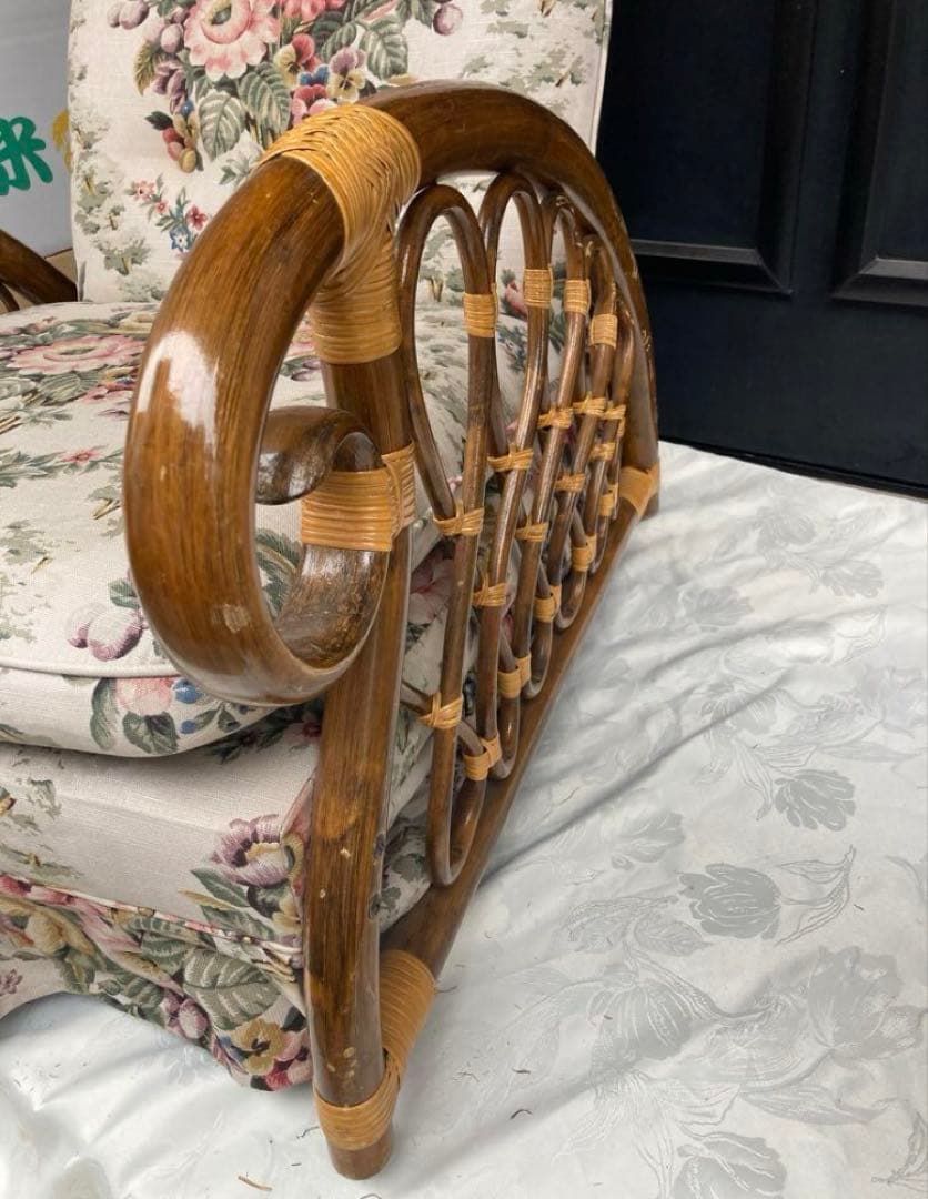 レトロアンティーク花柄リクライニングチェアチェアーヴィンテージ