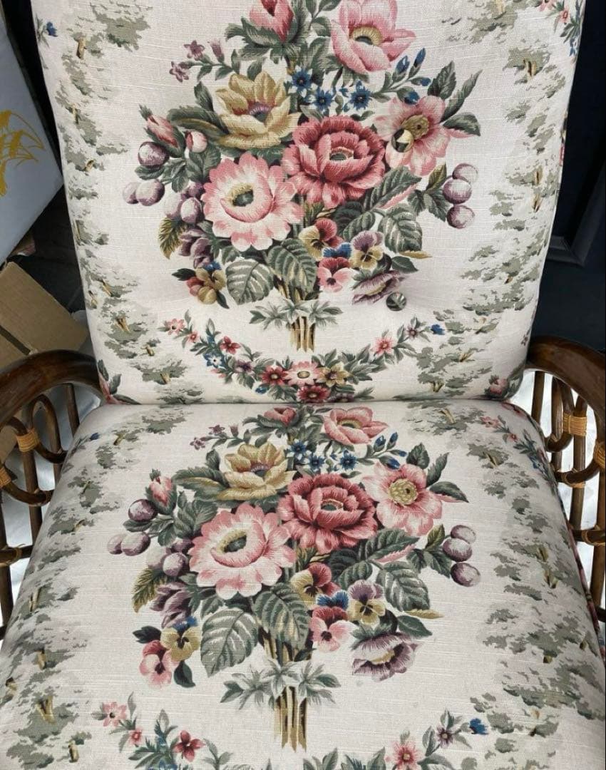 レトロアンティーク花柄リクライニングチェアチェアーヴィンテージ