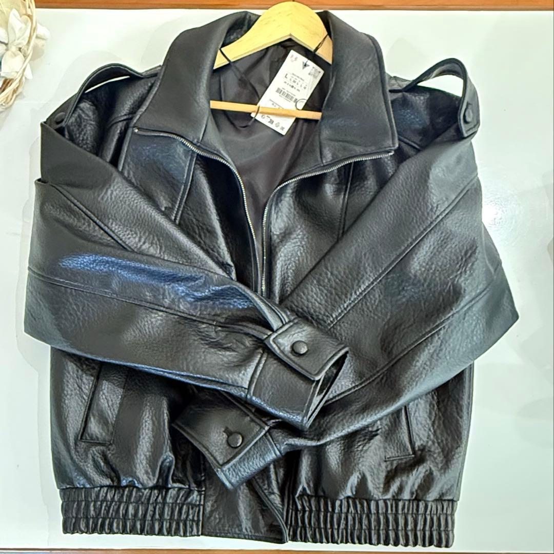 【完売品】ZARA フェイクレザージャケット Lサイズ 新品タグつき YSL