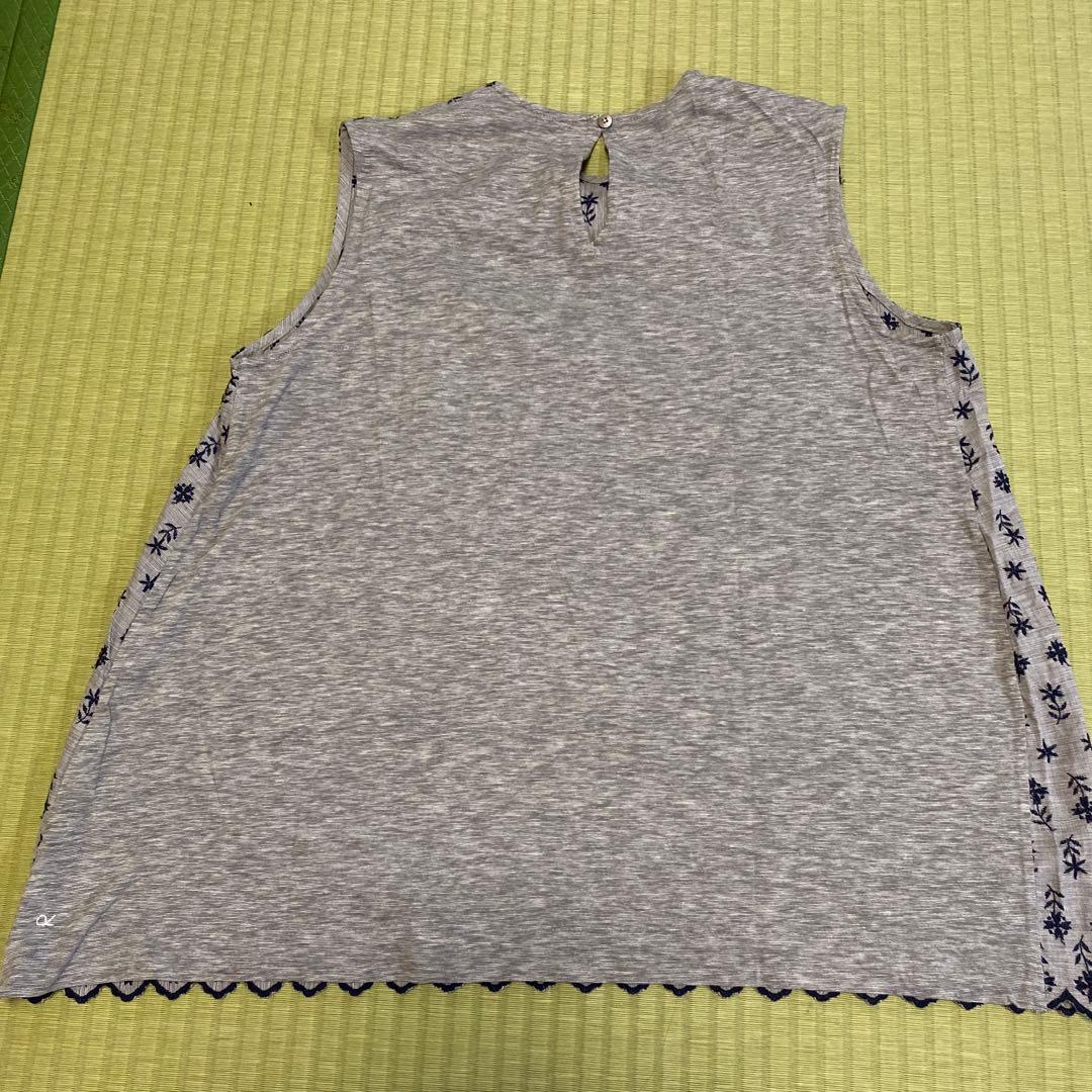 新品同様45Ｒ　ハケ目✖️天竺刺繍キャミソール