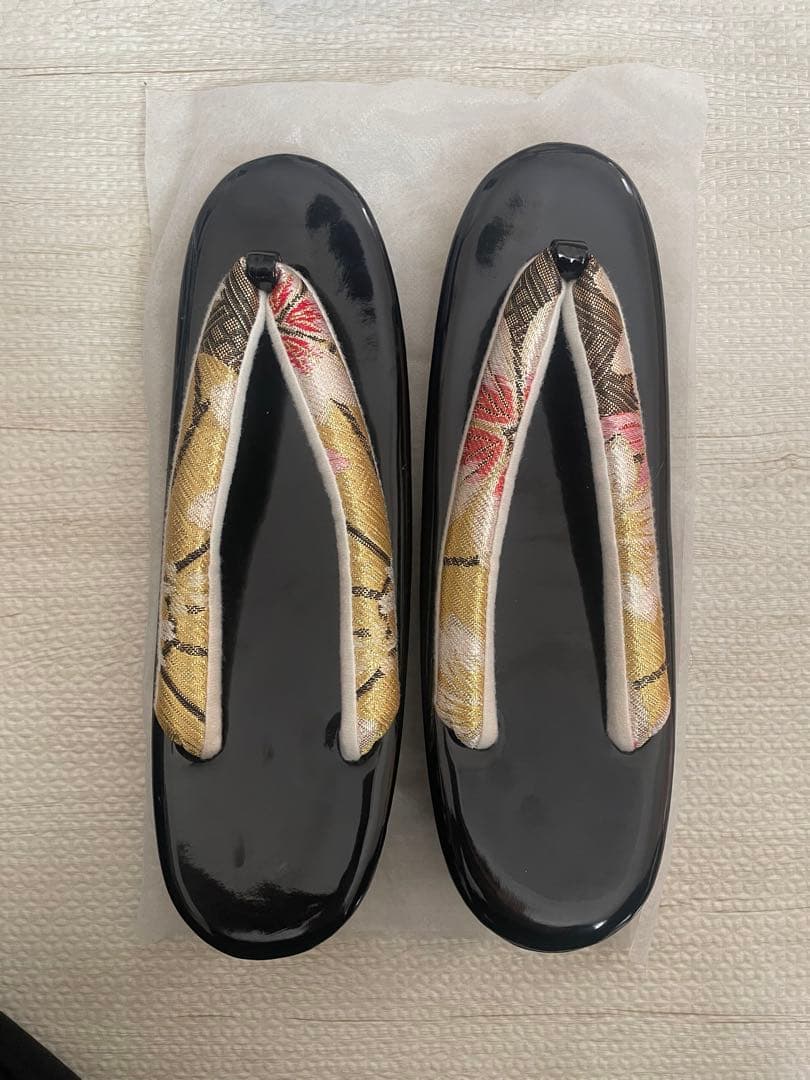 花柄バッグと草履、髪飾りセット