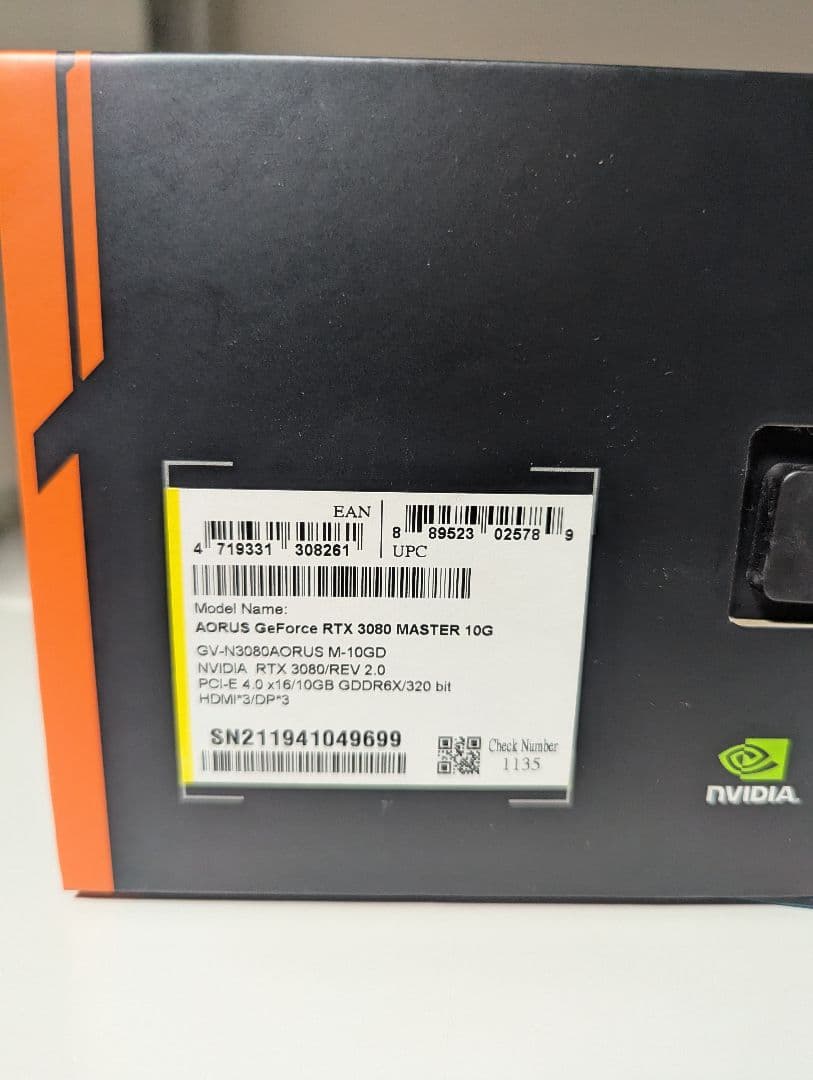 AORUS GeForce RTX 3080 10GB グラフィックボード