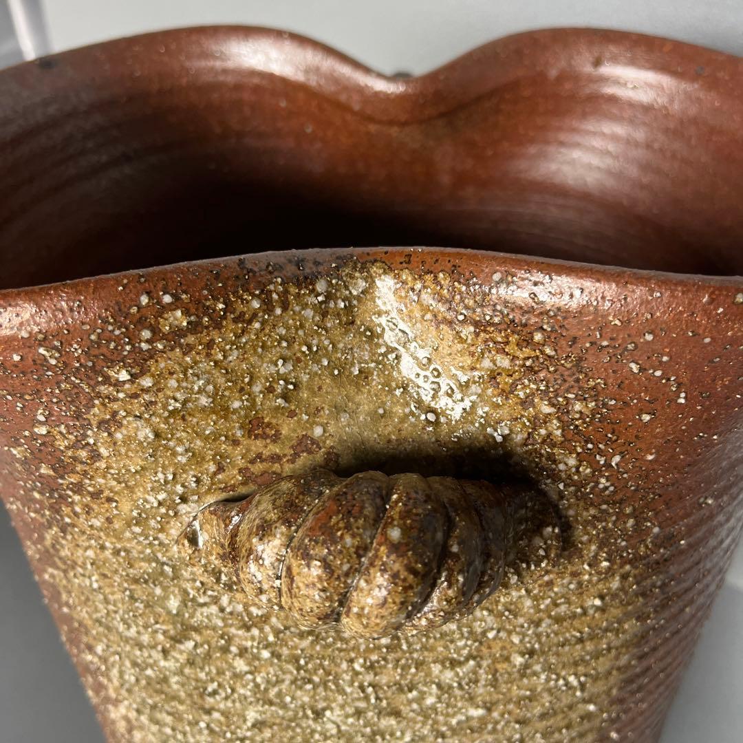 信楽焼傘立て  古信楽縄手付 高さ44cm