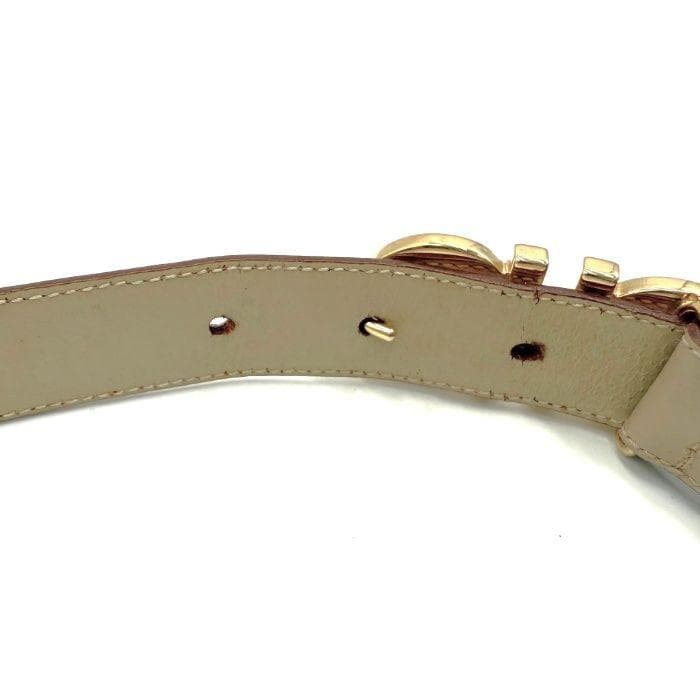 フェラガモ Ferragamo ベルト ガンチーニ バックル ベージュ ゴールド