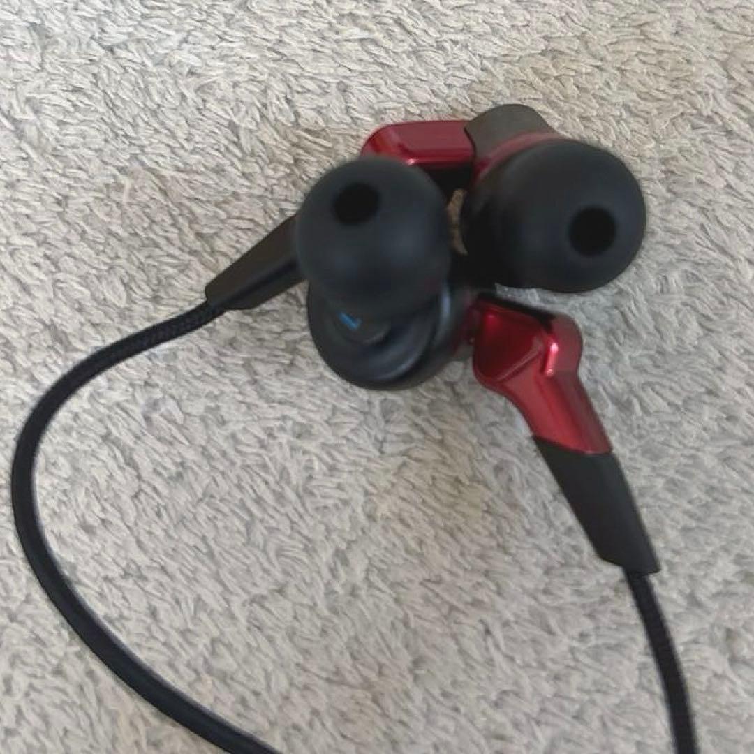 ★美品！【radius/ラディウス】ハイレゾ イヤホン レッド HP-NHR21