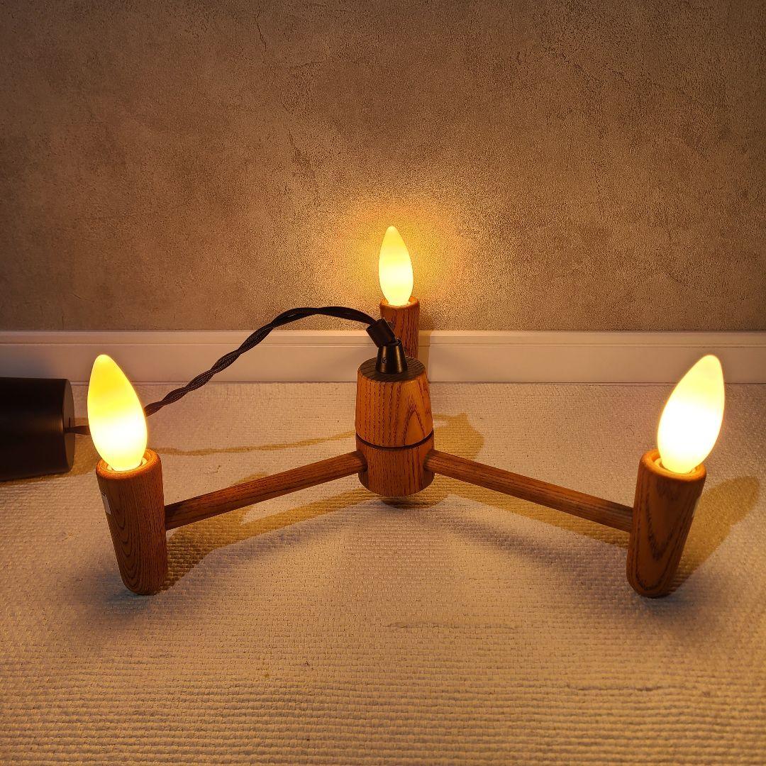 モモナチュラル　ペンダントライト　木製シャンデリア型　照明　タモ材