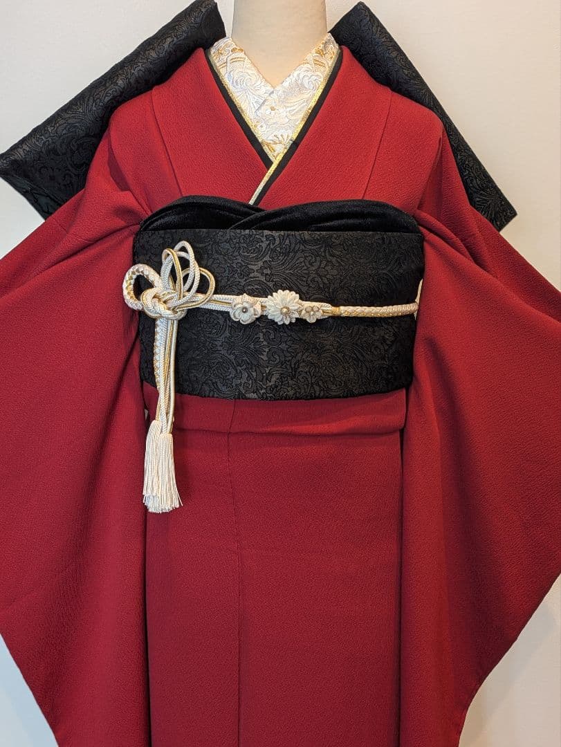 振袖フルセット 身丈157裄62 色無地 赤 蘇芳色 逸品 成人式