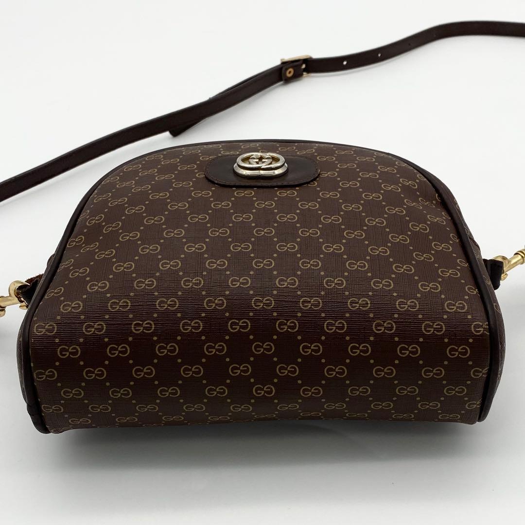 GUCCI ショルダーバッグ　インターロッキング　PVC×レザー　マイクロGG