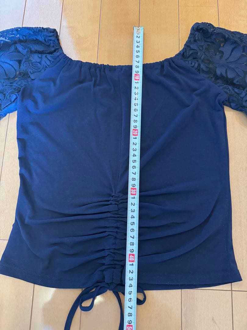 ✴︎お値下げ✴︎【Roger】ネイビー レース袖 社交ダンスドレス