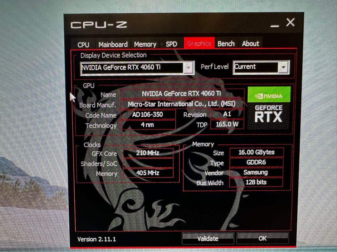 グラフィックボード・グラボ・ビデオカード MSI GeForce RTX 4060Ti 16G SLIM X