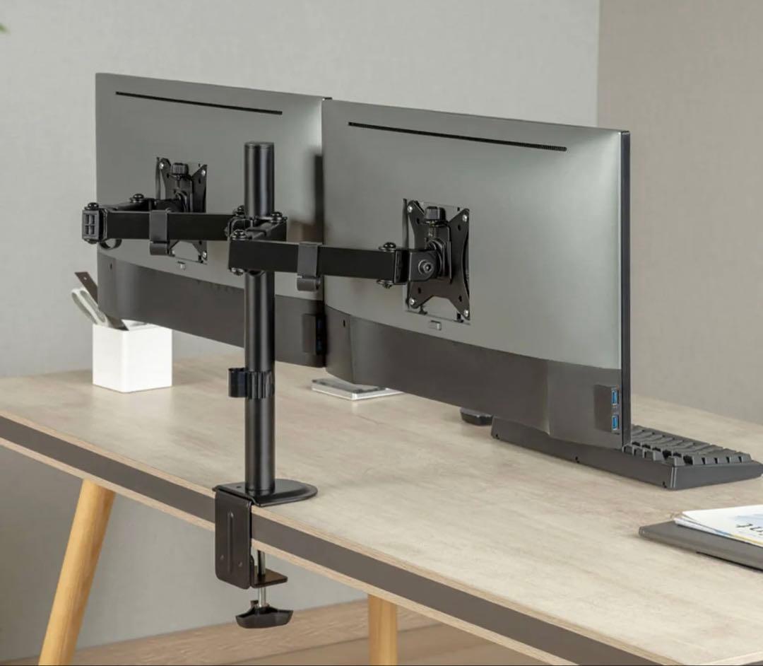 Dell E228WFPc モニター 2台セット／サポート付き