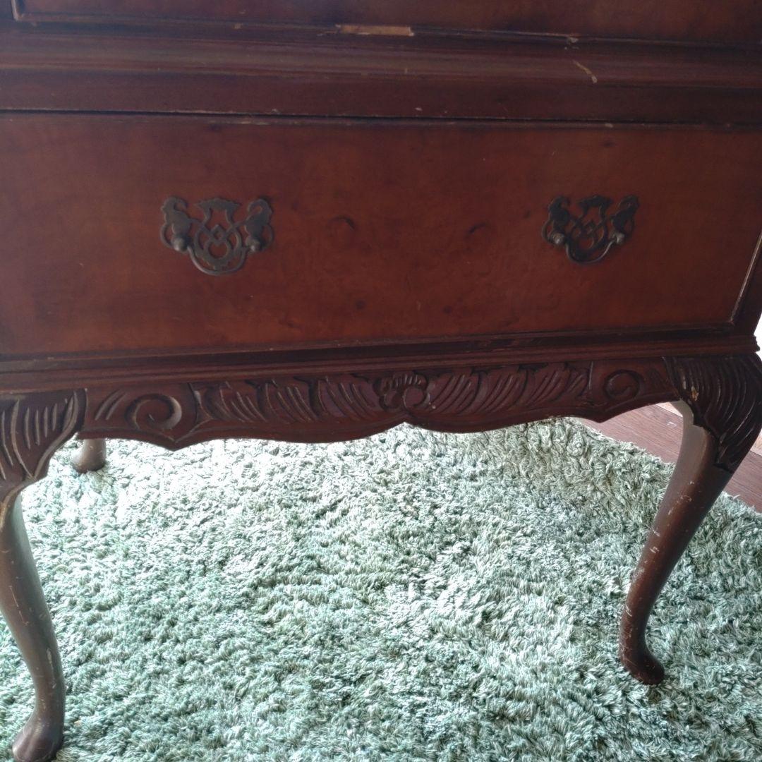 【お値引中】希少◆ライディングビューロー　アンティーク　鍵付き　猫脚