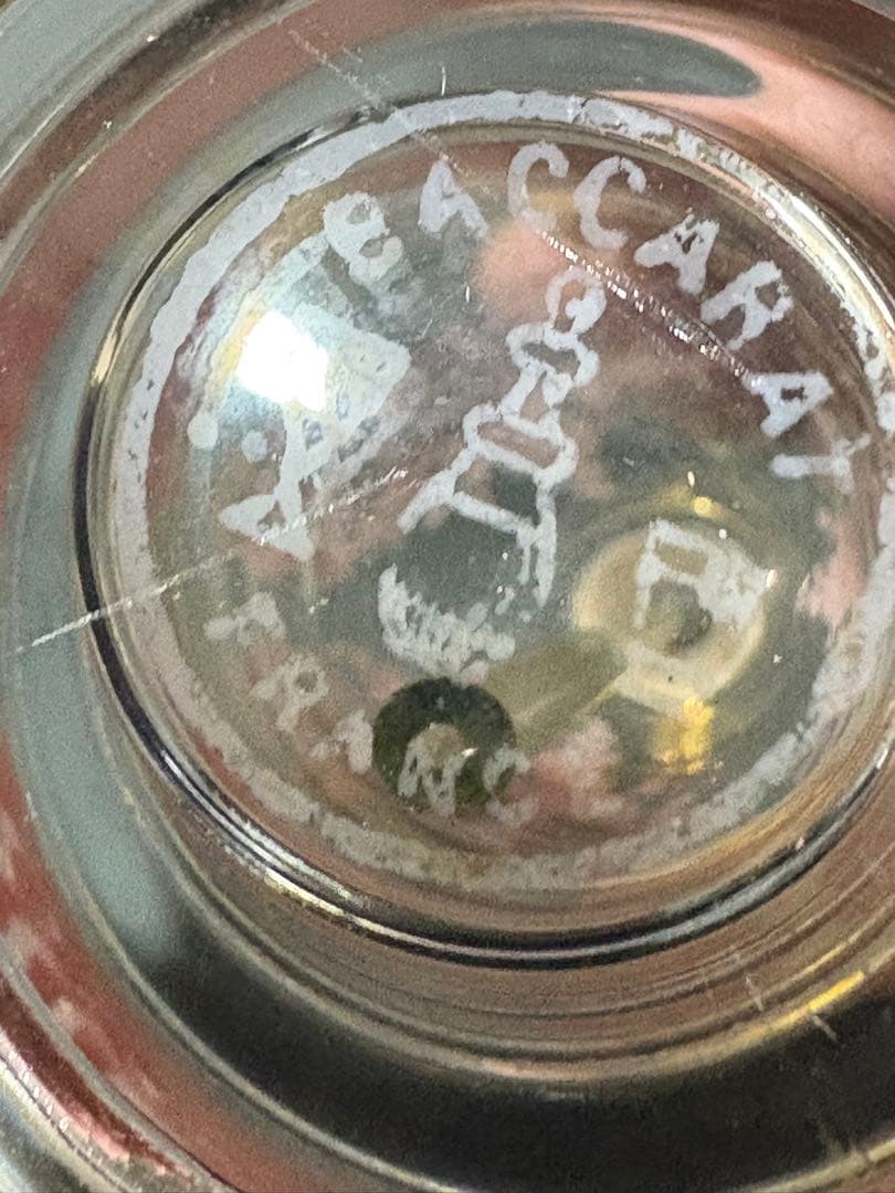 アンティークバカラピンク花柄パウダーケースと香水瓶 当時のケース付き。