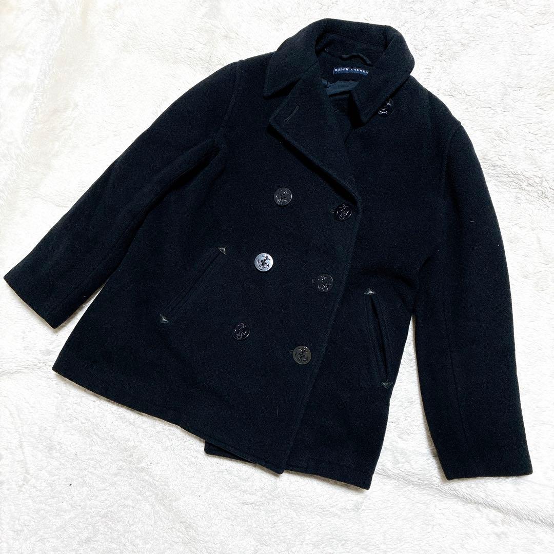 ラルフローレン　ピーコート　ダブルブレスト ウールコート　ブラック　ユニセックス