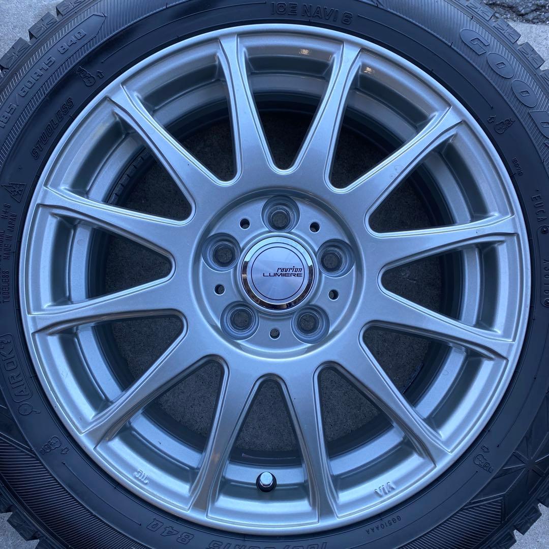 中古バリ溝グッドイヤースタッドレスセット185/60R15旧型シエンタ　送料無料