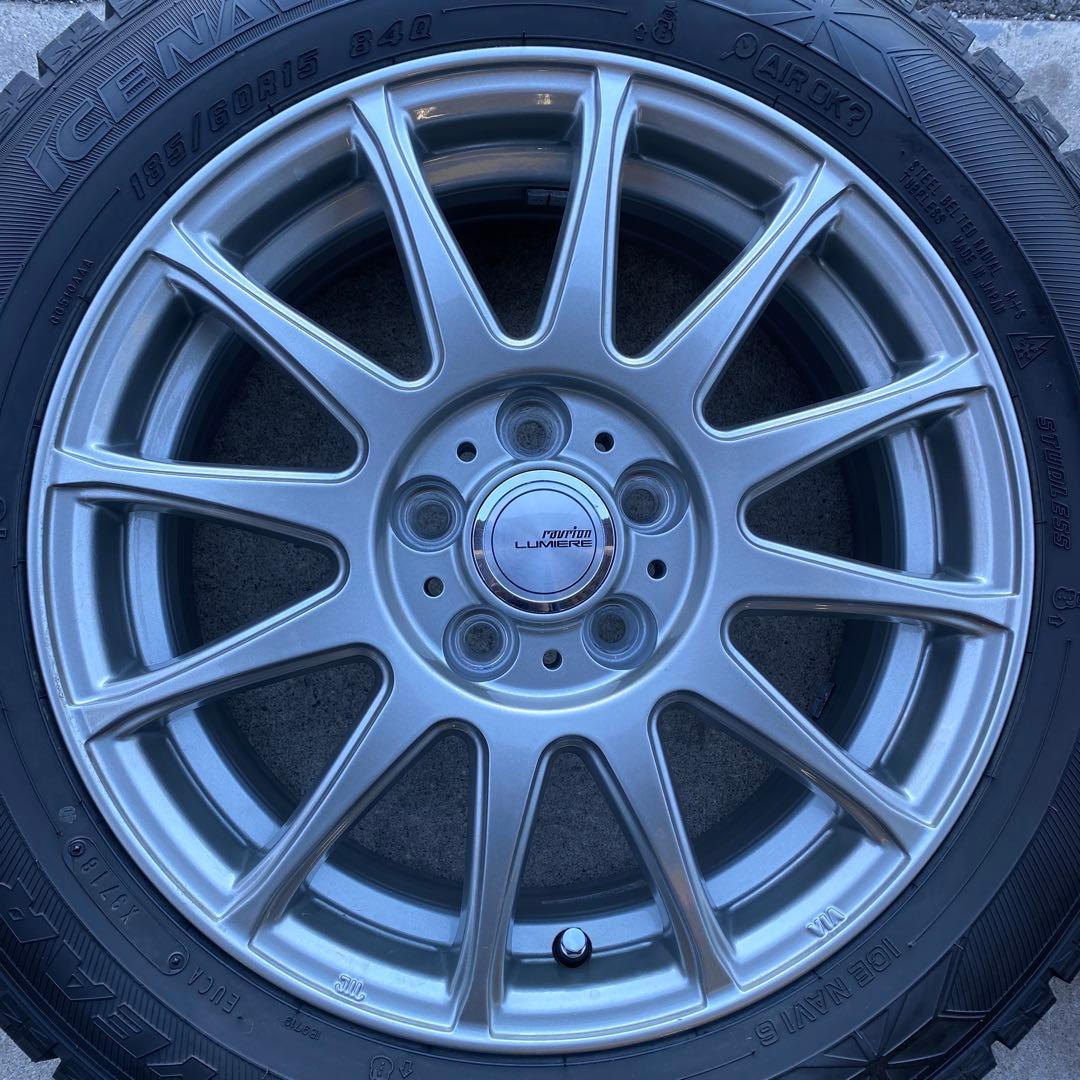 中古バリ溝グッドイヤースタッドレスセット185/60R15旧型シエンタ　送料無料