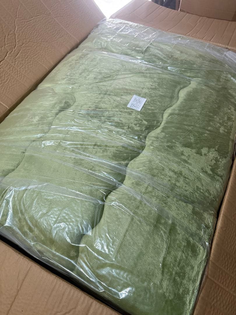 新品　フランネル調 こたつ敷布団　厚さ約4cm　190ｘ270cm　モスグリーン