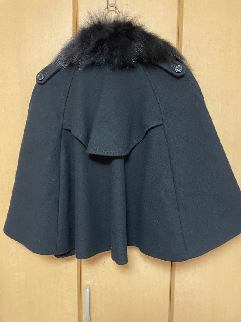 BURBERRY BLUE LABEL ブラックケープコート 38