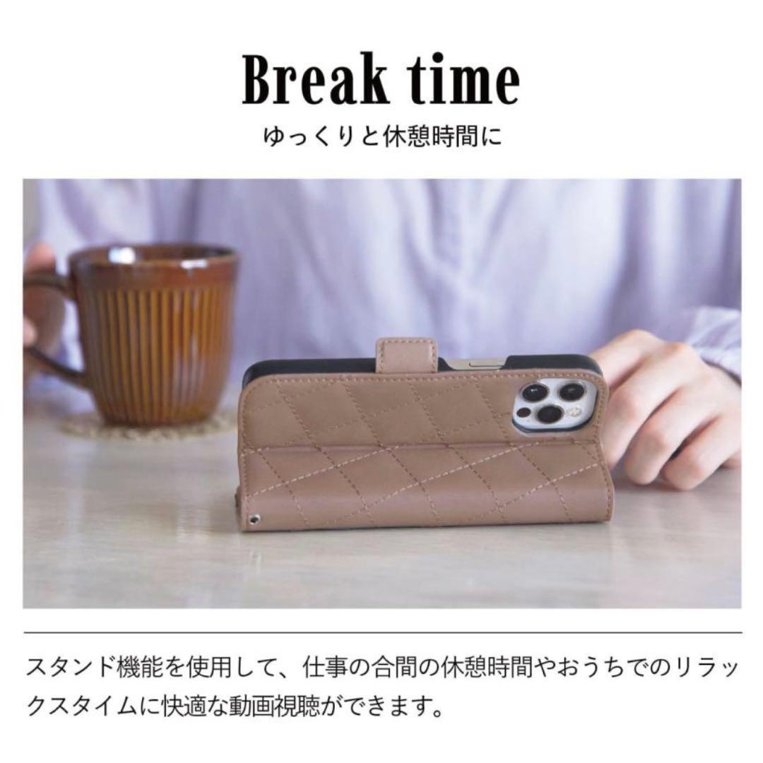 新品⭐︎マリークワント iPhone15 手帳型 ケース グレージュ