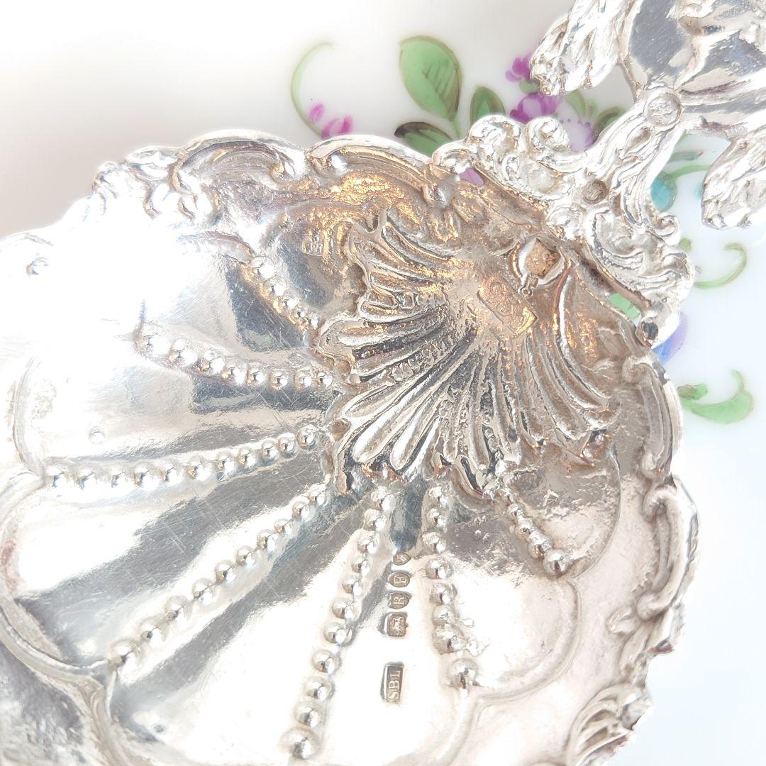 イギリス　ボンボンスプーン　キャディースプーン　純銀　アンティーク　銀製　32g