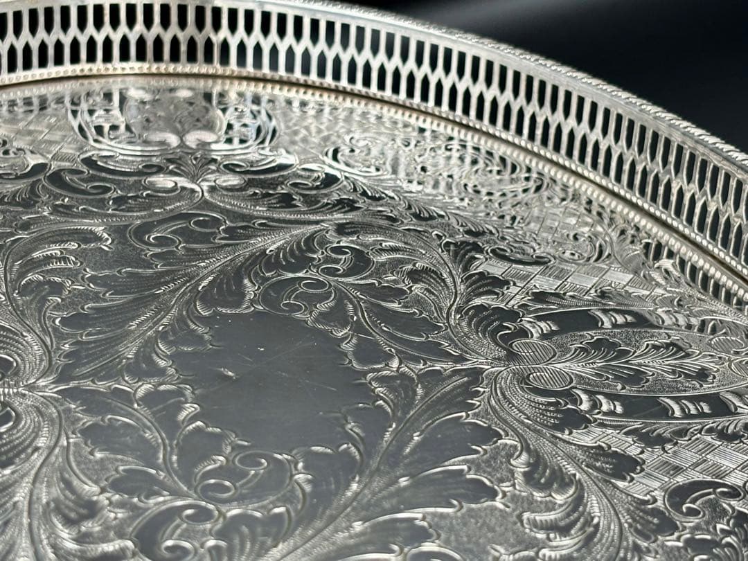 専用　英国アンティーク　Viners of Sheffield 銀メッキトレイ