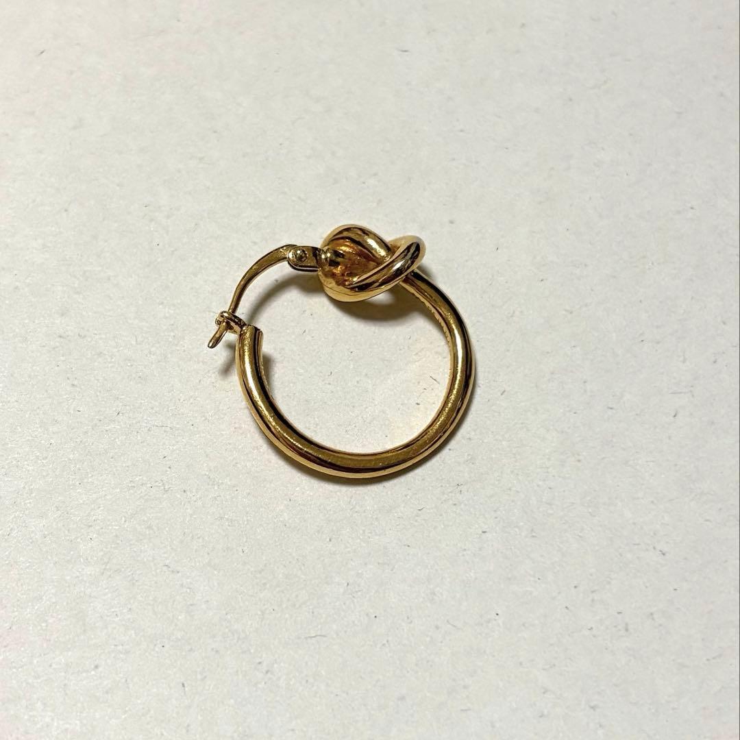 【RIN】CELINE ノットスモールフープ 片耳のみ ピアス ゴールド系