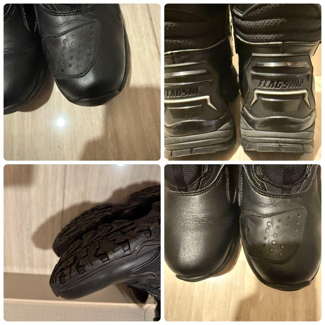 美品　フラッグシップ　ライディングブーツ　BOA 簡単脱着　黒　レザー　28cm