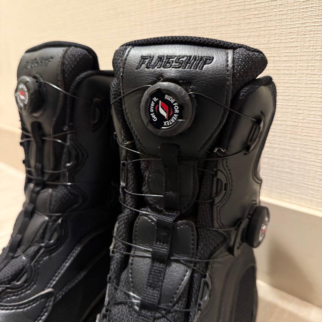 美品　フラッグシップ　ライディングブーツ　BOA 簡単脱着　黒　レザー　28cm