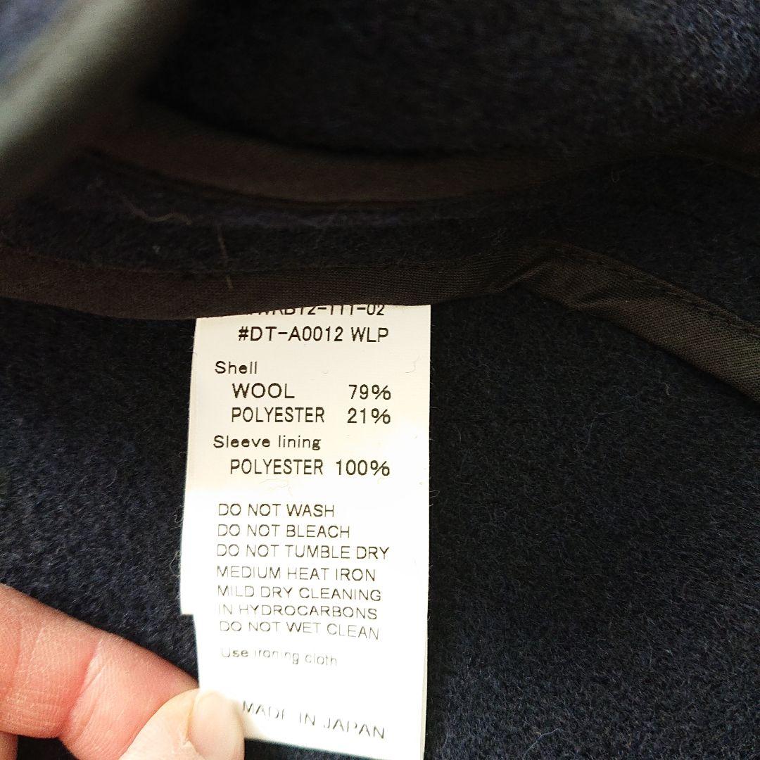 DANTON ダントン ライトパイル ウールモッサ カラーレス コート M