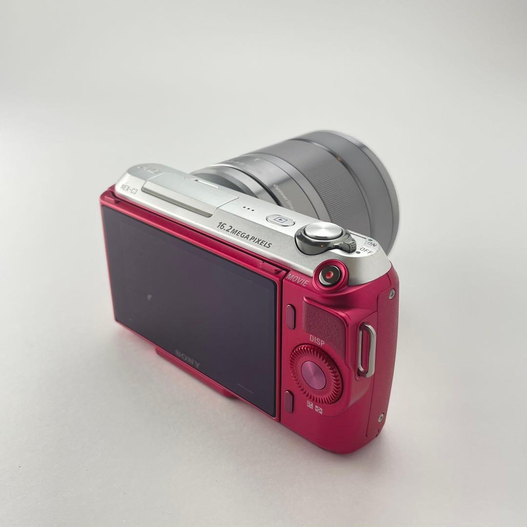 【美品・返品保証】Sony NEX-C3 ピンク 標準ズームレンズキット