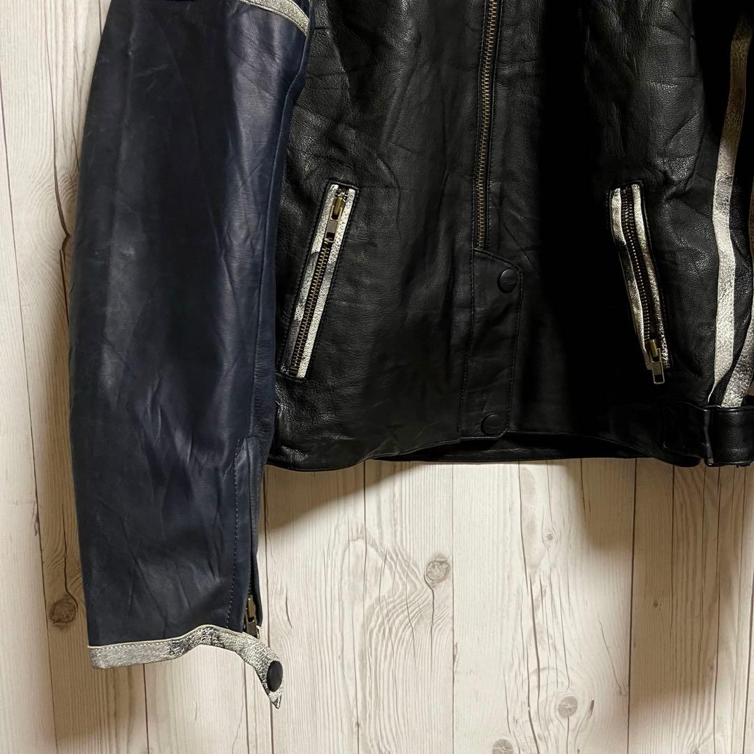 トライアンフモーターサイクル　ライダースレザージャケット　レディースL 黒バイク