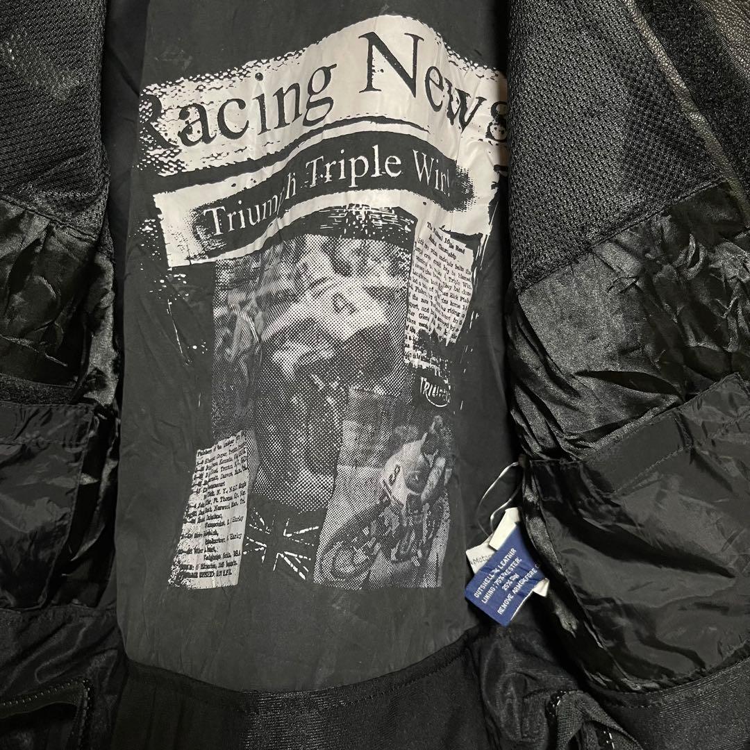 トライアンフモーターサイクル　ライダースレザージャケット　レディースL 黒バイク