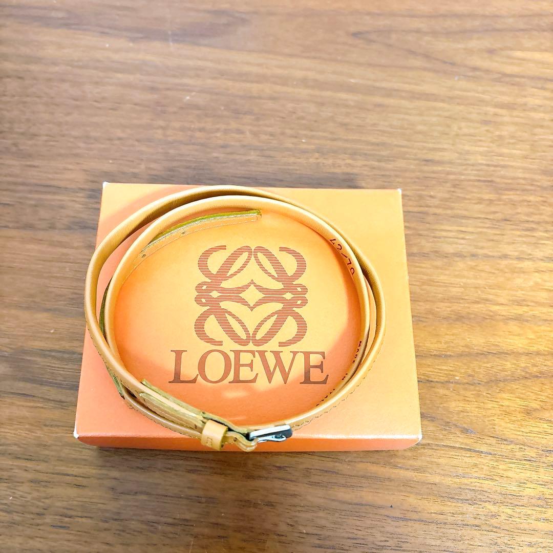 箱付き 美品 LOEWE ロエベ モネデロフランジ レザーベルト イタリア製
