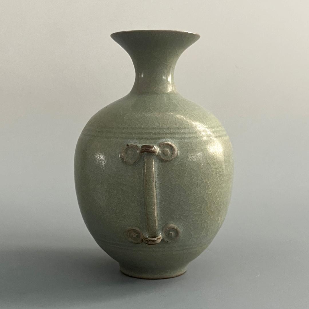 唐物 越窯青磁瓶 秘色磁 中国美術 古玩 SN10