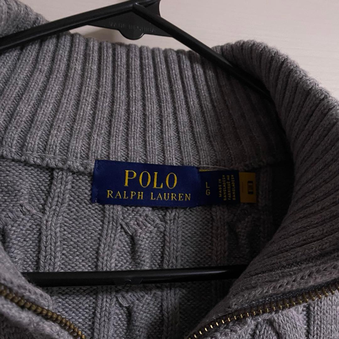 ほぼ未使用 POLO ラルフローレン メンズ ハーフジップ グレー L
