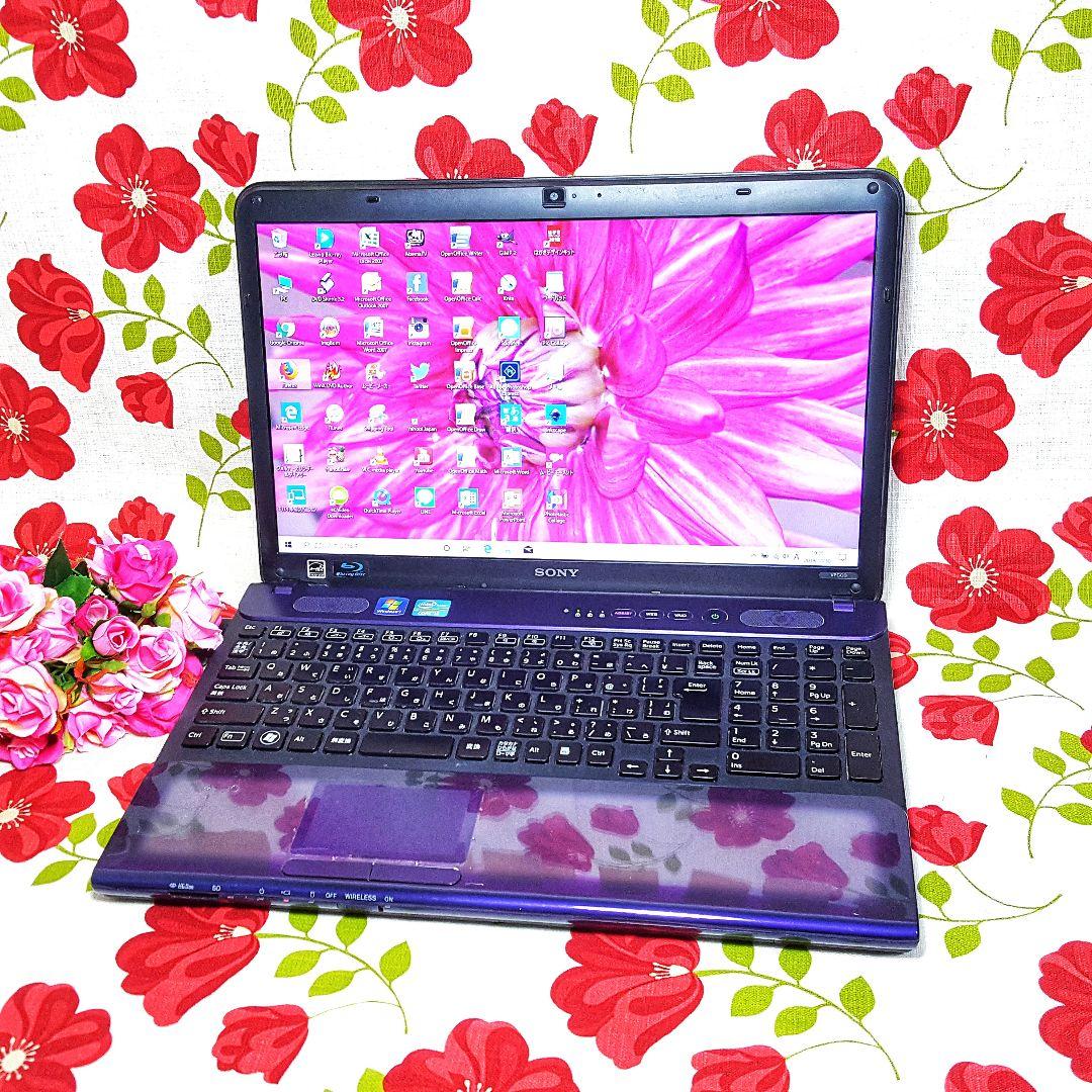 新Win11/メモリ8G/新品SSD256G/i5/カメラ/パープル色/VAIO