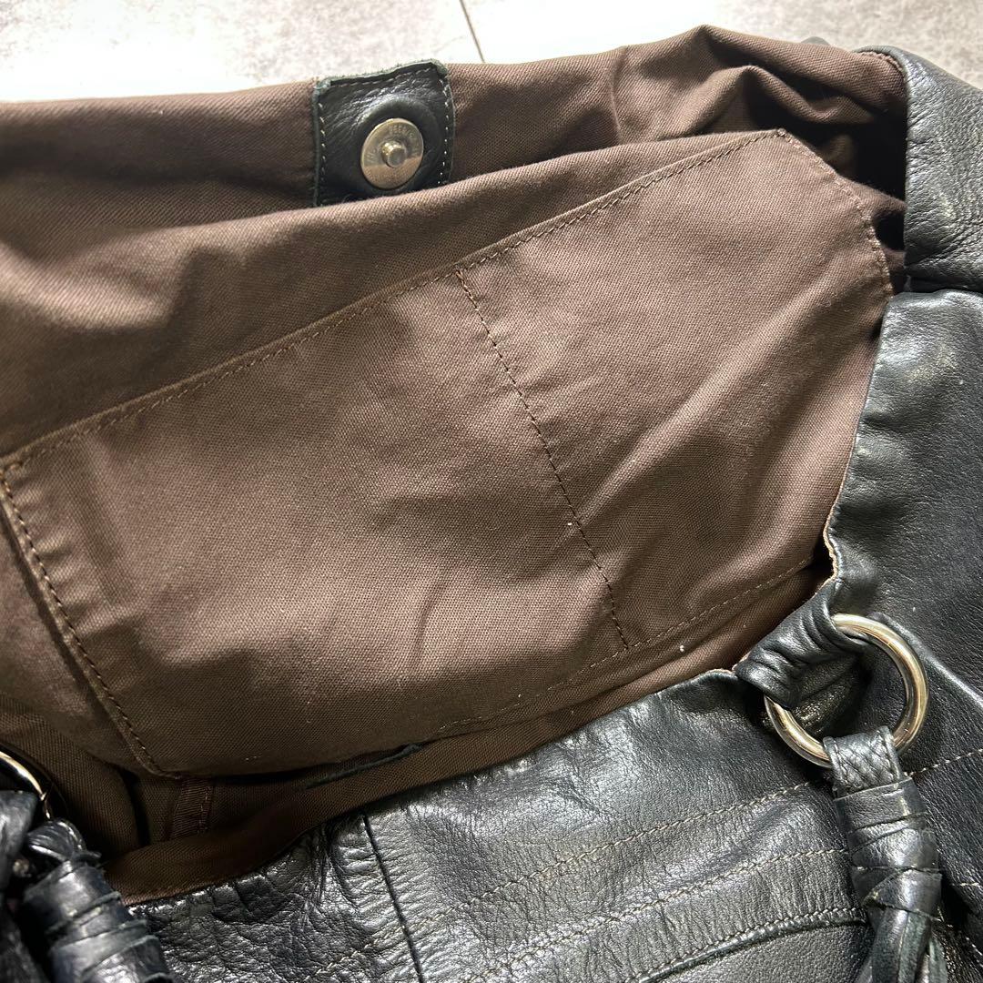 バッグ 00s/leather one shoulder bag gimmick/y2k