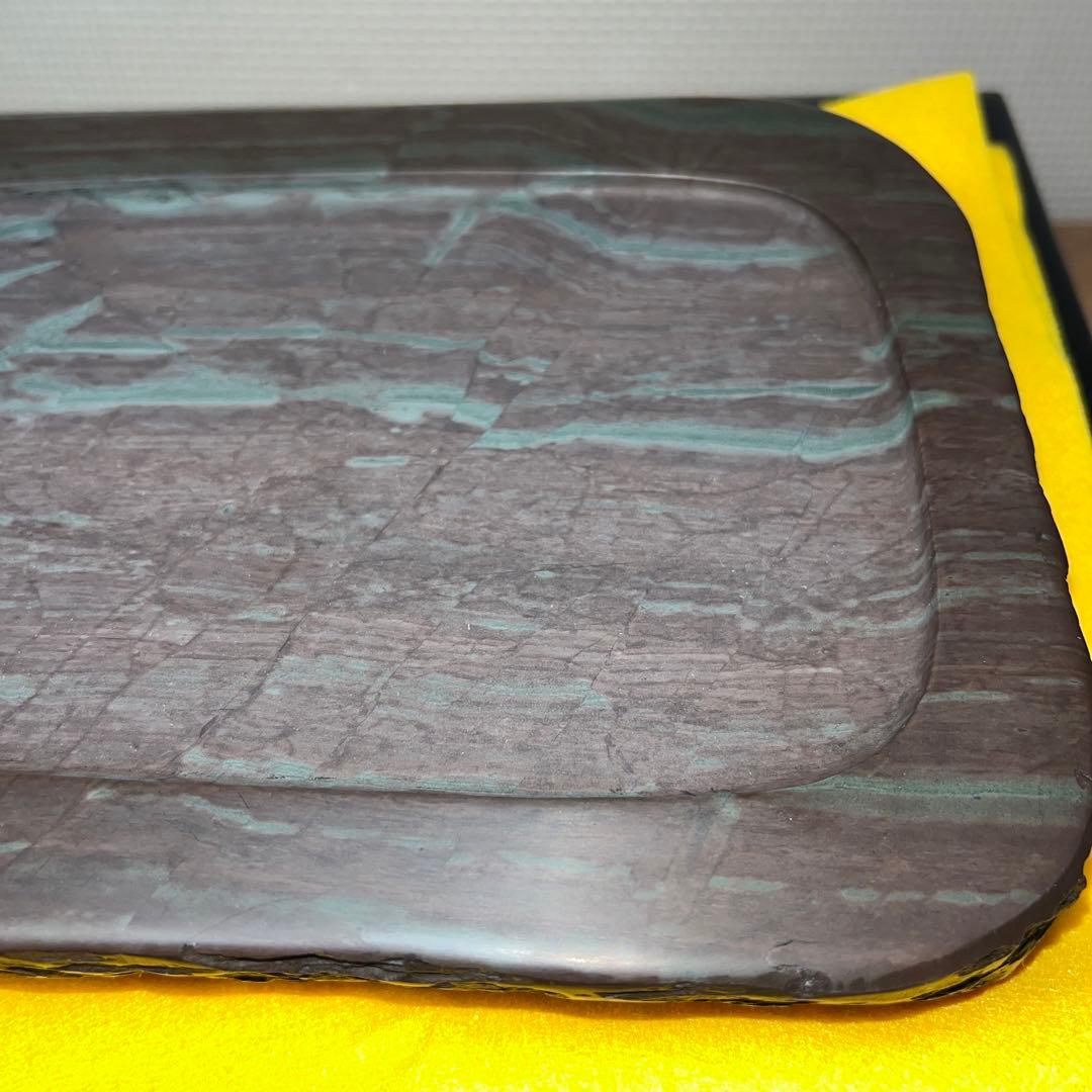 ⭕️osamu 大型　赤間紫金石硯　昭竜山作　希少　野面硯　石紋が綺麗