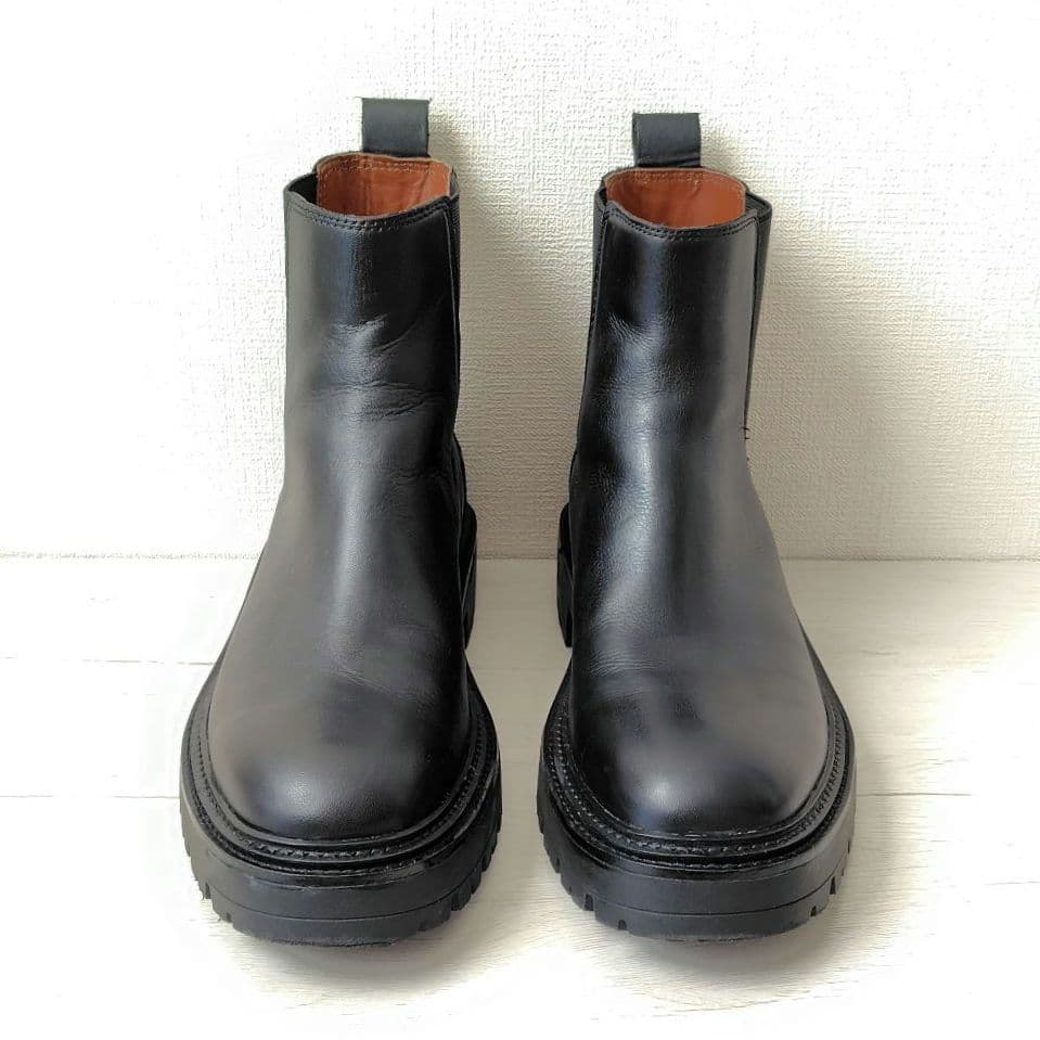 極美品✨️ZARA【26cm】サイドゴアブーツ　ショートブーツ　レザー　ブラック