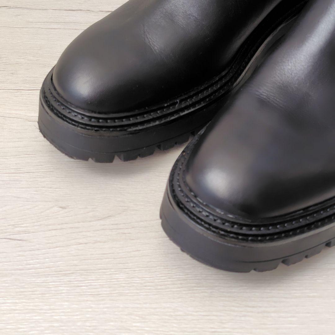 極美品✨️ZARA【26cm】サイドゴアブーツ　ショートブーツ　レザー　ブラック