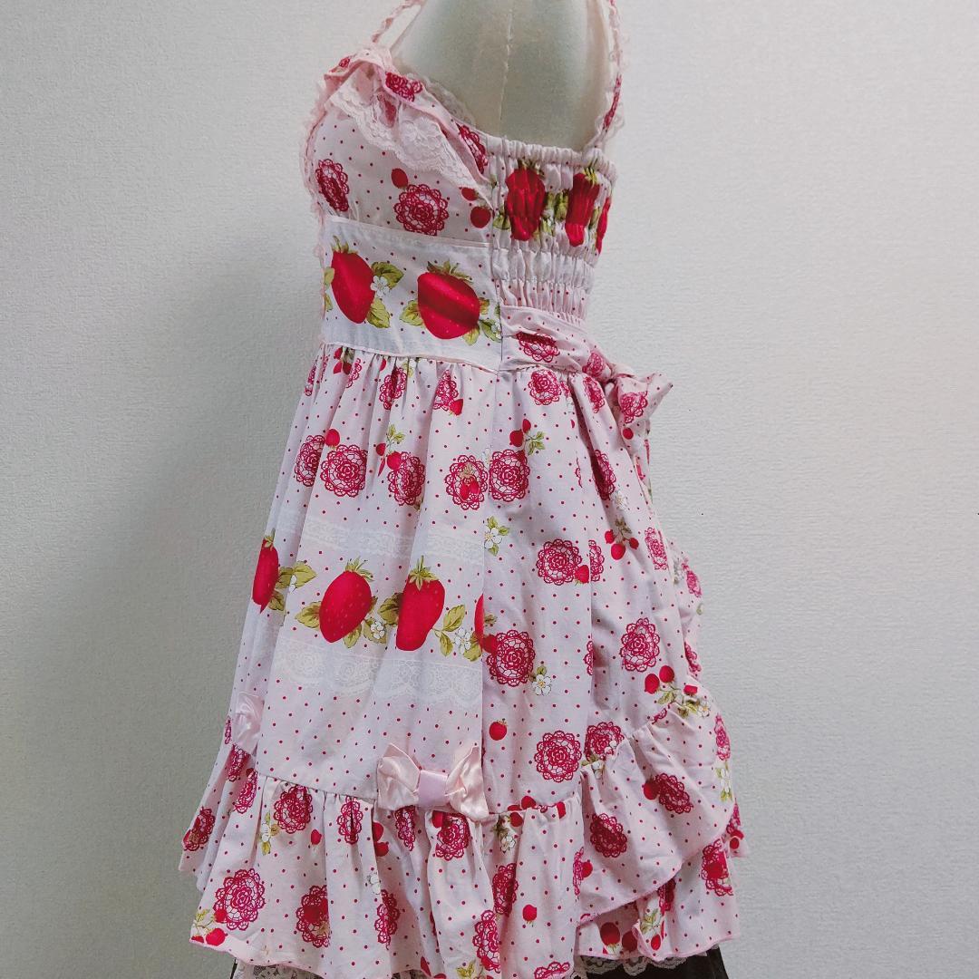 苺ガーデンミルフィーユジャンパースカート♕ら・ぱふぇ