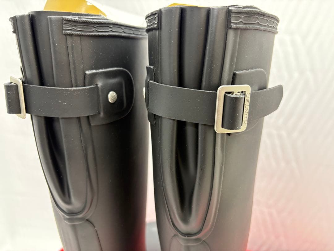 ①未使用 ハンター オリジナル トール レインブーツ ブラック　黒 24cm