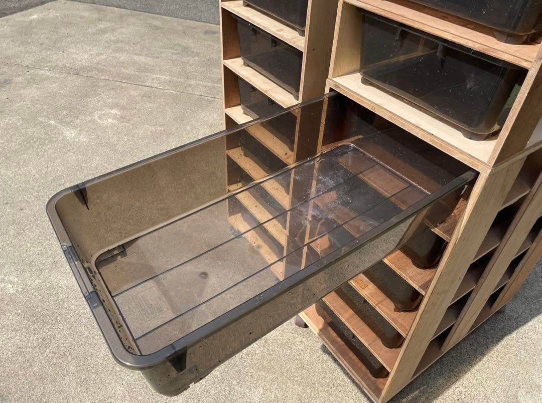 木製多段飼育ケージ 透明トレイ付き