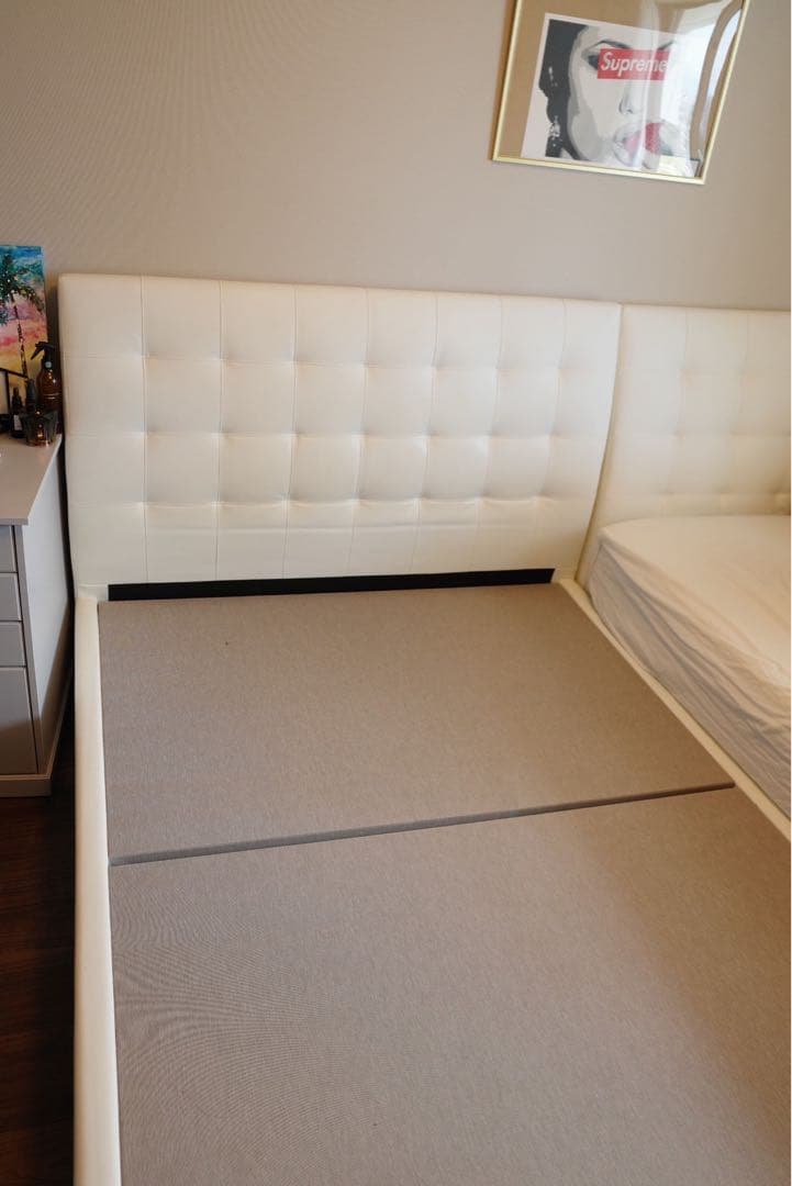 美品✨フランスベッド アシュフォード ダブル ホワイト／ホテルライク 高級ベッド