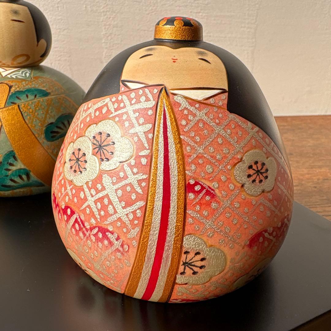 卯三郎こけし お雛さまこけし 平安 ひな祭り 木製 松竹梅